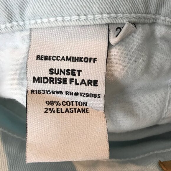 Rebecca Minkoff Sunset Flare High Rise Light Wash Slightly Distressed Size 27 - Picture 8 of 8
